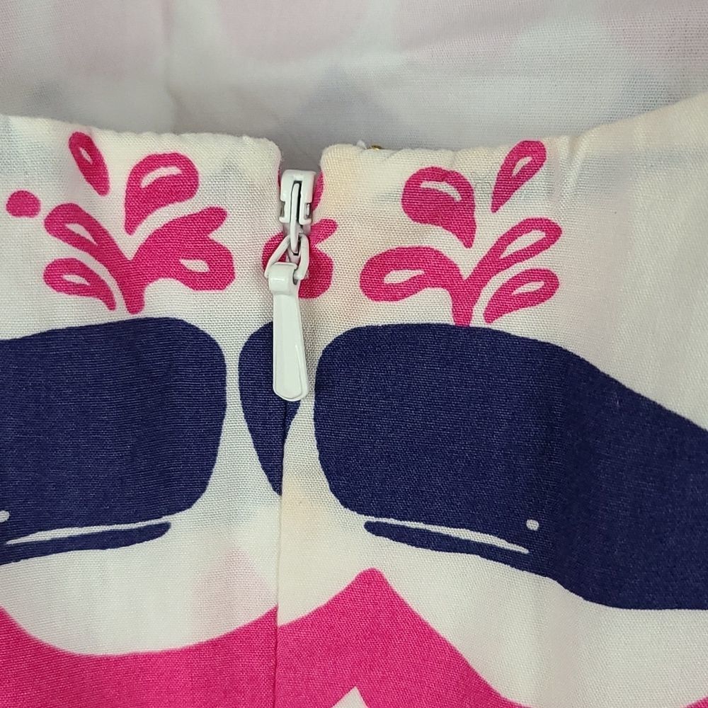 Lilly Pulitzer Pink Navy and White Wave Print Mini Dress - Picture 10 of 11
